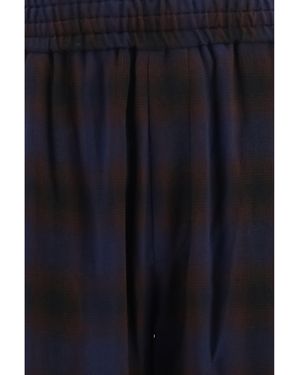 Dries Van Noten Trousers Checked Viscose - Blue