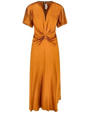 Victoria Beckham Eve Midi Dress - Orange