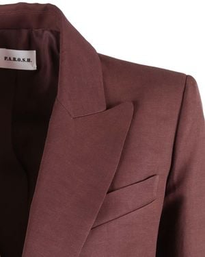P.A.R.O.S.H. P.A.R.O..H. Single Breasted Jacket Viscose Linen - Purple