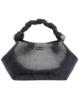 Ganni Small Bou Snake Handbag - Black