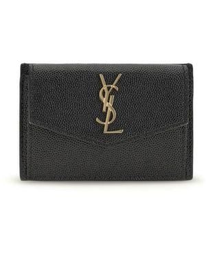 Saint Laurent Calf Leather Bos Taurus Wallet - Black