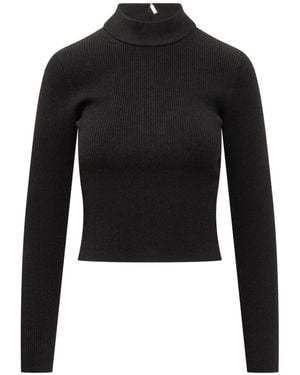 Michael Kors Rear Zipped Mock Neck Jumper - Black