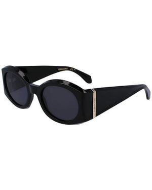 Ferragamo Salvatore Sunglasses Oval Full Rim, Frame And. Lens Sf2008S001 - Blue