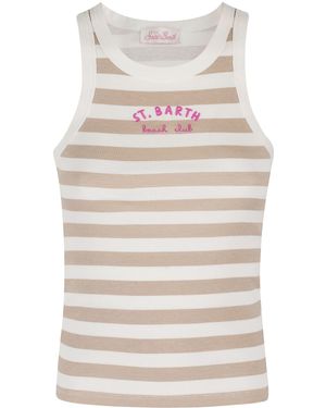 Mc2 Saint Barth Single Shoulder Rib Top - Natural