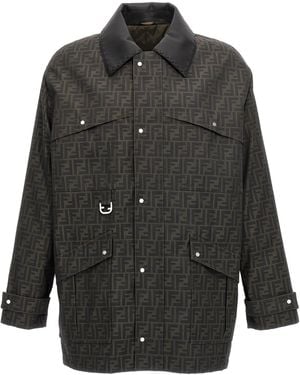 Fendi Ff Jacquard Jacket - Black