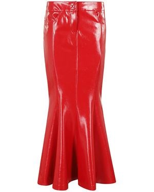 Norma Kamali Fishtail Jean Skirt To Midcalf - Red