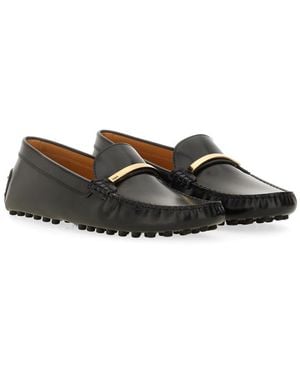 Tod's Moccasin Rubbermaid Calf Skin Loafers - Black
