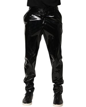 Dolce & Gabbana Pvc Slim Trousers - Black