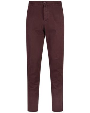 Kiton Burgundy Trousers With Elasticised Waistband - Purple