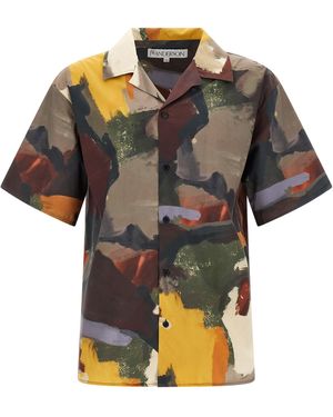 JW Anderson Cotton Abstract Print Shirt - Black