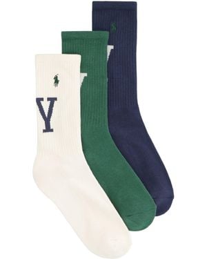 Polo Ralph Lauren Set Of Three Pairs Of Socks - Green