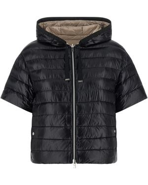 Herno Reversible Short-Sleeved Down Jacket Polyamide Jacket, Parka, Casual - Black