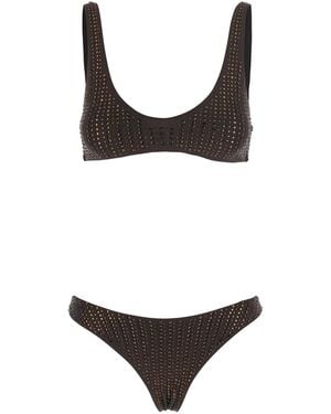 VENUJA Bikini High-Waisted Brazilian Polyamide Swimwear - Brown