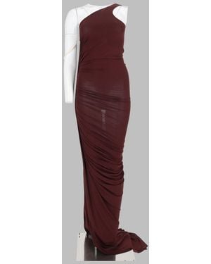 Rick Owens Long One-Shoulder Dress Viscose - Purple