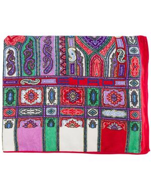 Etro Beach Towel Ornamental Paisley Cotton Accessories - Red