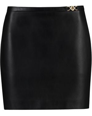 Versace Leather Mini Skirt Lamb - Black