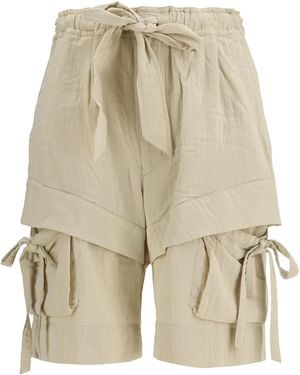 Isabel Marant Viscose And Cotton Shorts Viscose; Cotton; Polyamide Bermuda - White