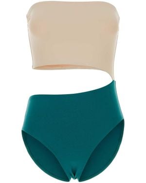 Eres Two-Tone Stretch Nylon Double Swimsuit - White