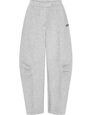 ROTATE BIRGER CHRISTENSEN Cargo Scuba Light Melange Trousers With Vertical Seams - White