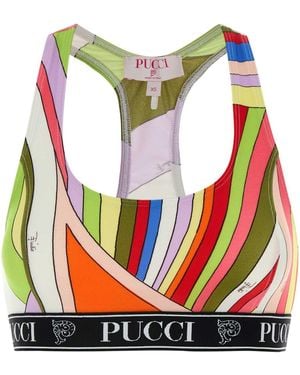 Emilio Pucci Printed Stretch Nylon Crop-Top - Multicolour