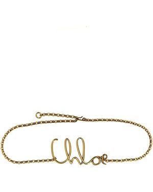 Chloé Logo-Charm Chain Belt - White