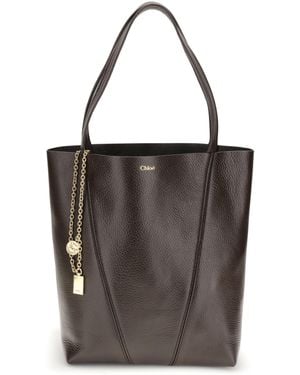 Chloé Spin Shoulder Bag Calf Leather Bos Taurus - Black