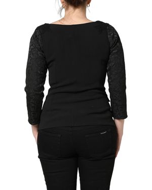 Dolce & Gabbana Button Fastening Lace Trimmed Blazer Jacket Clothing - Black