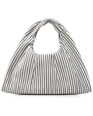 CFCL Medium Dayfuku Pleated Striped Tote Bag - Gray