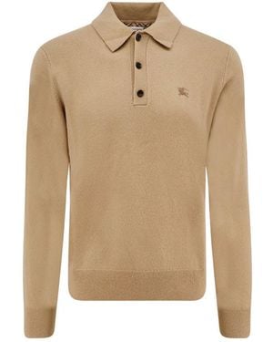 Burberry Cameron Cashmere Polo/Sweater - Natural