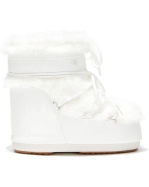 Moon Boot Icon Faux Fur Snow Boots Upper: Modacrylic - White