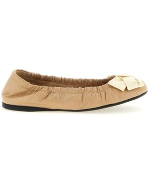 Prada Calfskin Ballet Flats - Brown