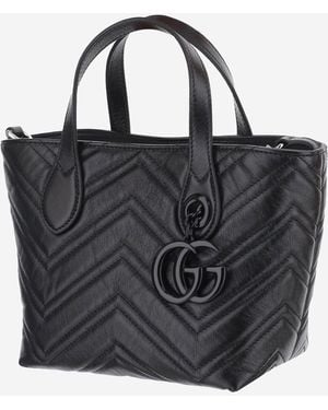 Gucci Nappa Leather Handbag Hand Bags - Black