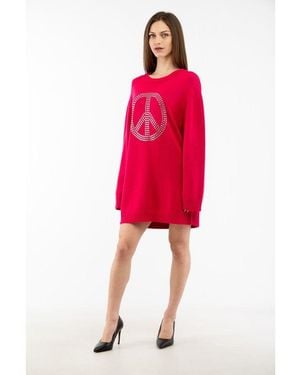 Moschino Fuchsia Wool Casual Dress - Red