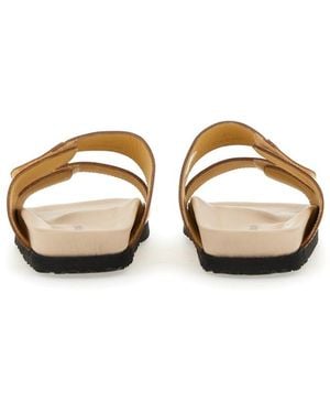 Palm Angels Logo Sandal Lining Leather - Natural