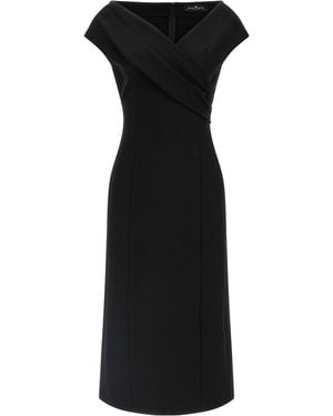 Ermanno Scervino Midi Dress With Crossover Front - Black