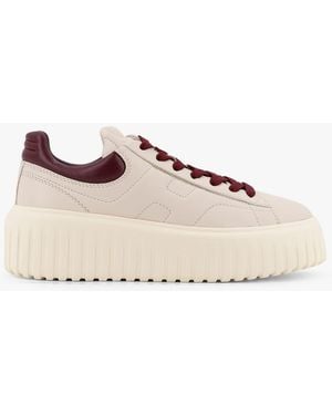 Hogan H-Stripes Leather Low-Top Trainers - Pink