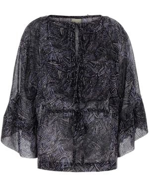 Isabel Marant Printed Silk Tekia Blouse - Gray
