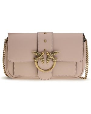 Pinko Love One Shoulder Bag Calf Leather Bos Taurus - Pink