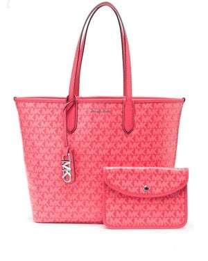 MICHAEL Michael Kors Monogram Faux Leather Tote Bag - Pink