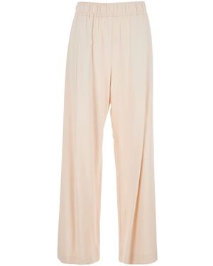..,merci Trousers With Elastic Waist And Pences - Natural