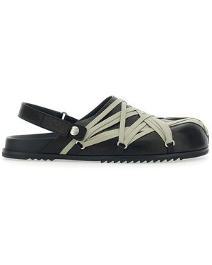 Rick Owens 'Megalace' Mules With Oversize Decorative Laces And Rear Touch-Strap Closure - Multicolour