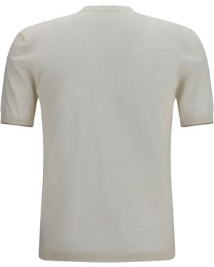 Brooksfield Short-Sleeved Linen Blend Shirt Linen; Polyester T-Shirts - Gray