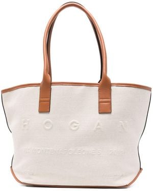 Hogan Script Small Tote - White