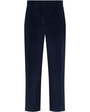 Weekend by Maxmara Straight Velvet Trousers Cotton - Blue