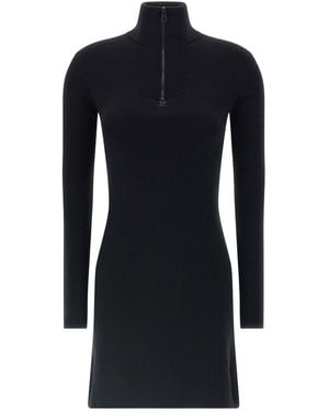 Courreges Wool Knit Polo Dress - Blue