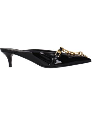 Balmain Leather Platform Sandals - Black