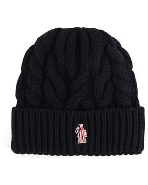 Moncler Virgin Wool Beanie Hat - Black