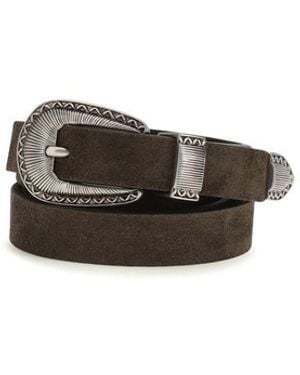 Brunello Cucinelli Suede Leather Belt - Brown