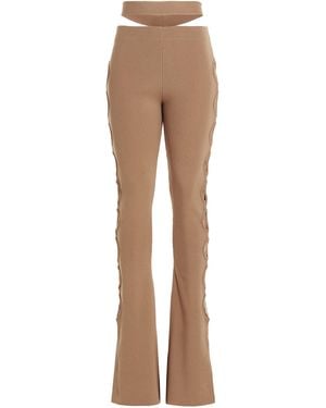 ANDREADAMO Cut Out Trousers With Lacing - Natural