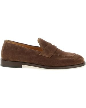 Brunello Cucinelli Calfskin Slip-On Loafers - Brown